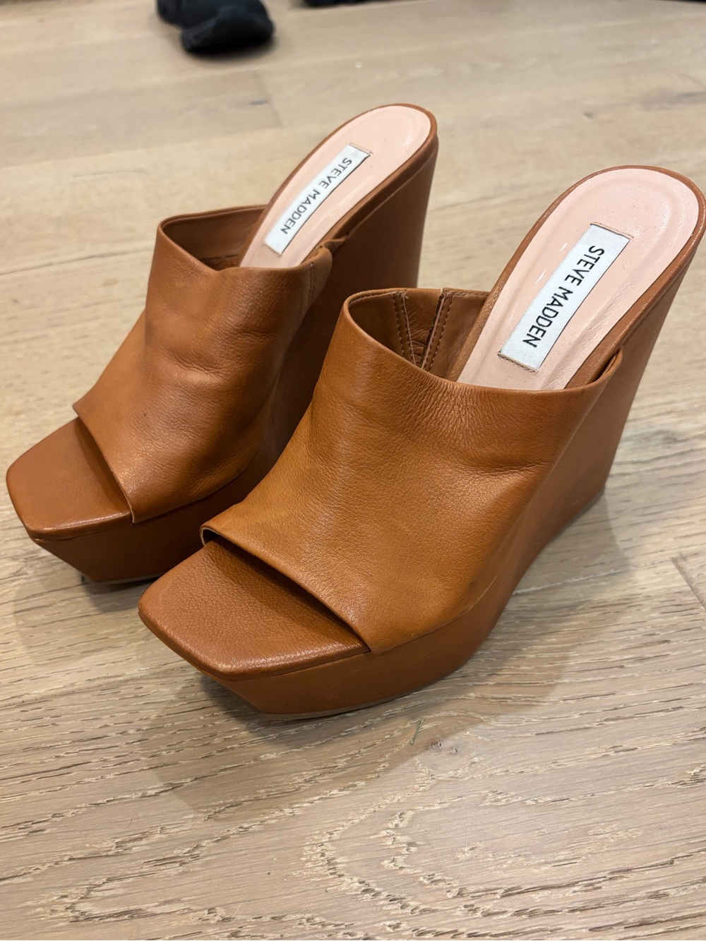 Steve Madden Wedge Leather Platform Mules